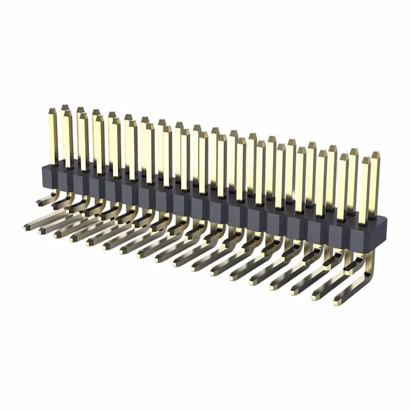 Tiêu đề pin 1,0mm Double Row Right Góc nhúng