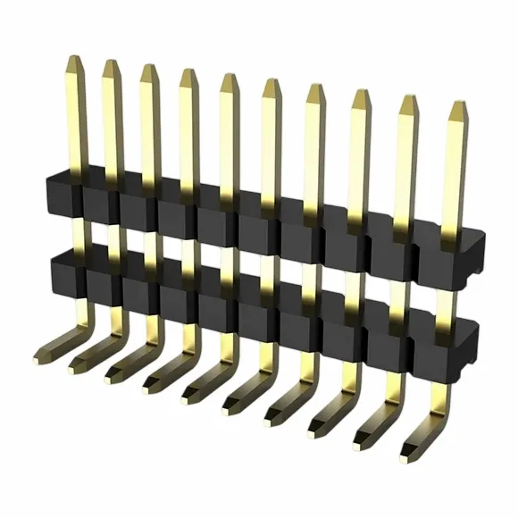 Tiêu đề pin 1,27mm đơn hàng đơn vị cách điện bên phải nhúng