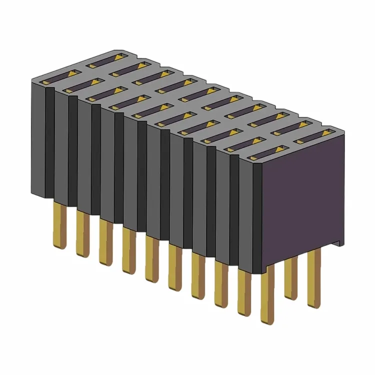 1,27x2,54mm Tiêu đề nữ Double Double 180 độ nhúng