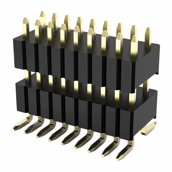 1,27x2.54mm tiêu đề pin kép đôi smt