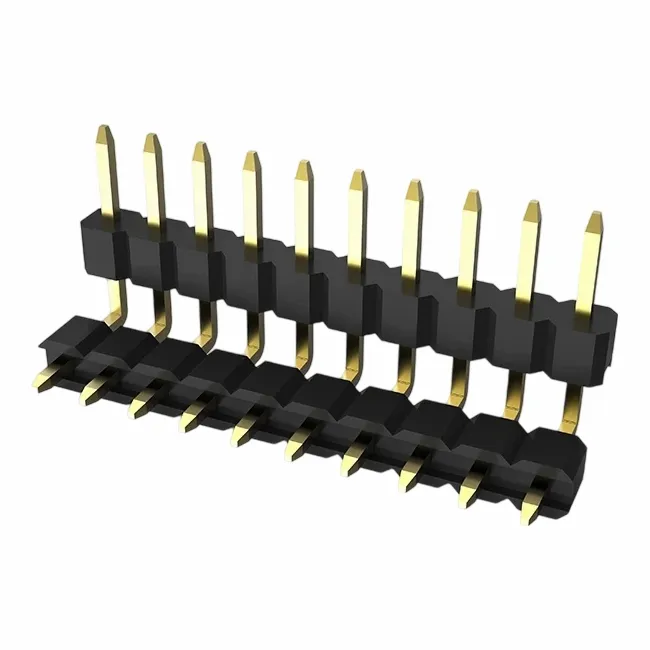 Tiêu đề pin 2.0mm đơn hàng đơn hàng nhúng bên phải nhúng